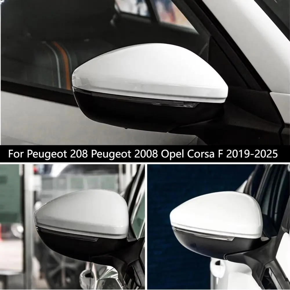 Фото Накладки на зеркала заднего вида (левая и правая) для Peugeot 208, 2008, Opel Corsa F 2019-2025 – Замена, внешние аксессуары №1