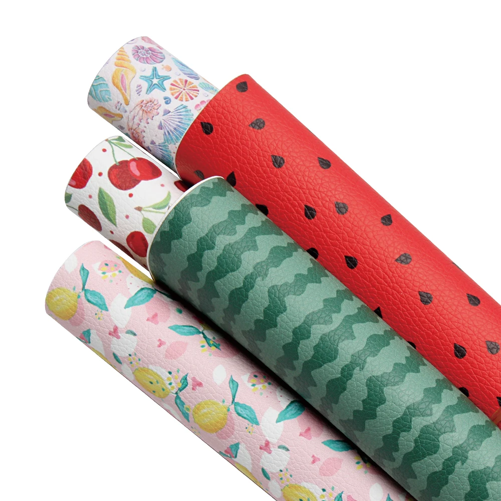 

Фруктовый арбуз и вишня, лимон из искусственной кожи и синтетической ткани с принтом 30x136 см для сережек «сделай сам», банты, материалы ручно...