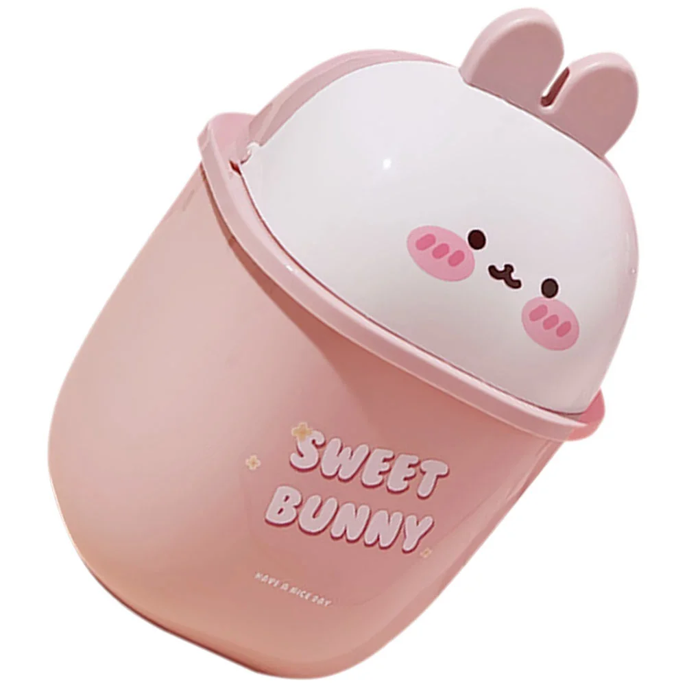 

Mini Trash Can Plastic Lid Desk Countertop Desktop Waste Bin Garbage Cans Table