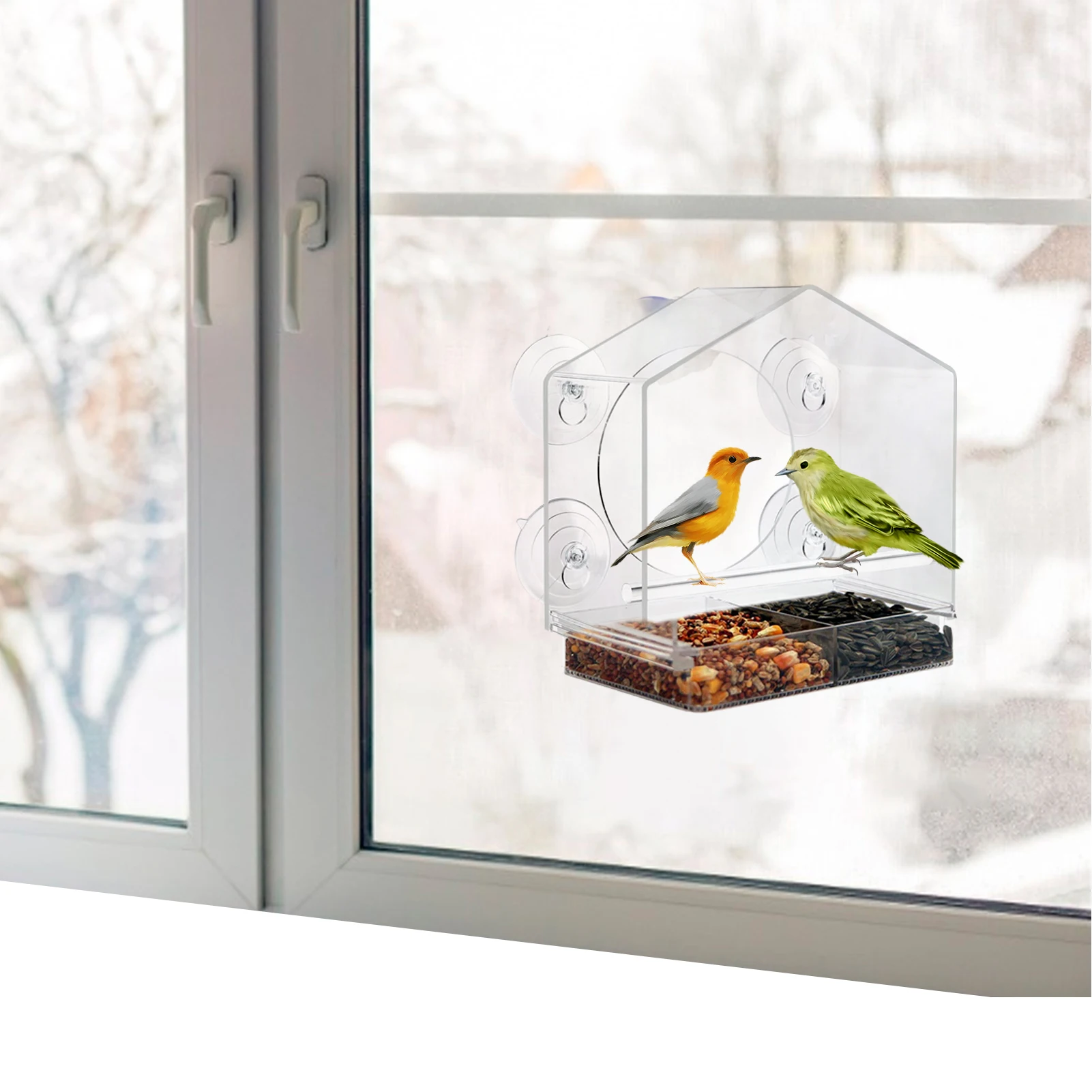 

Weatherproof Window Bird House Acrylic Window Bird Feeder For Outside Bird Lover Gifts Outdoor Bird Feeders For Finch Bluebird