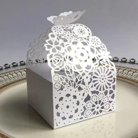 50100pcs flower butterfly candy box gueat gift party favor boxes for wedding bridal baby shower baptism birthday party supplies