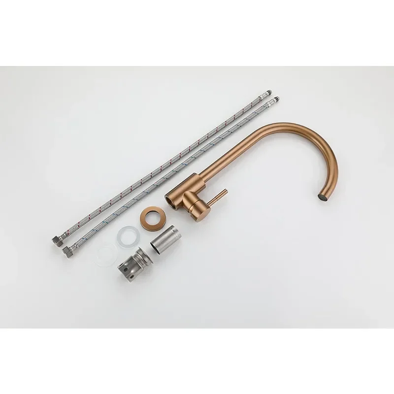 Grifo dorado de acero inoxidable para cocina lavabo mezcla agua fría и caliente