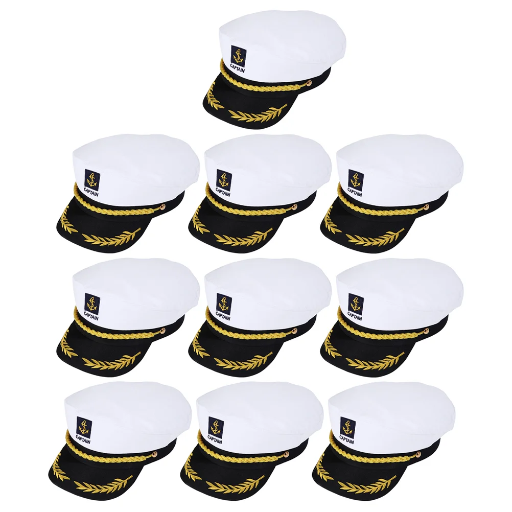 

Embroidered Captain Hat Costume Party Hats Sailor Boat Cosplay Yacht Outfit Sun Marine Outfits
