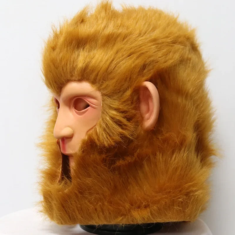 Черная миф Wukong Косплей латексная маска на все лицо золотые волосы Qi Tian Da Sheng