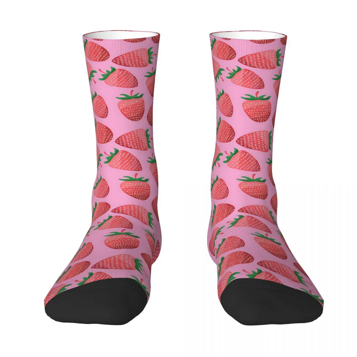 Pastel Seamless Strawberry Pattern . Illustration Design. Adult Socks,Unisex socks,men Socks women Socks