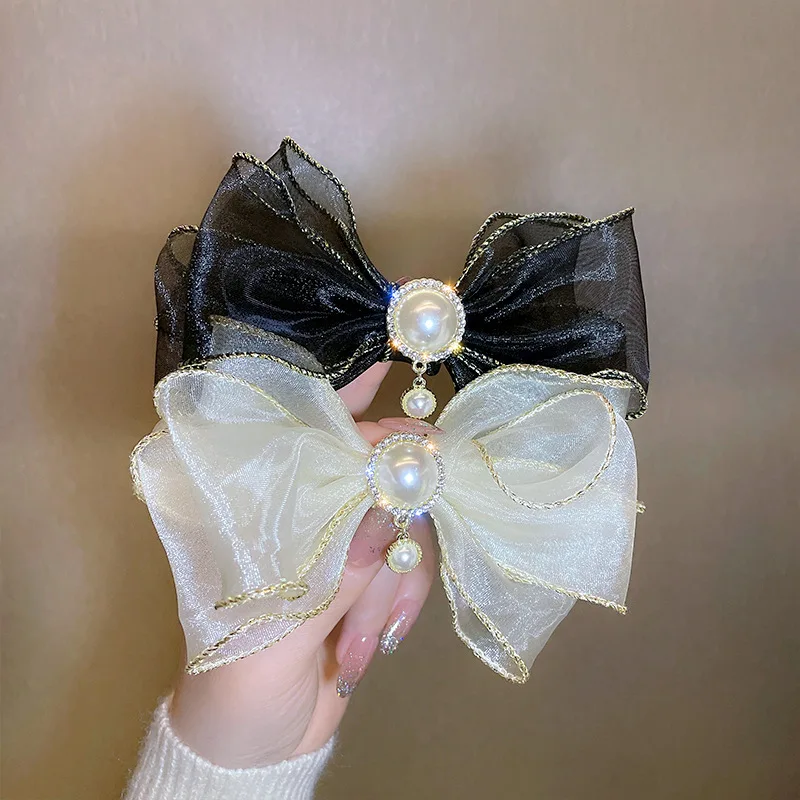 

rhinestones High Quality Bow Hair Clip Top Headgear Clip Bangs Side Korean Hair Accessories for Women