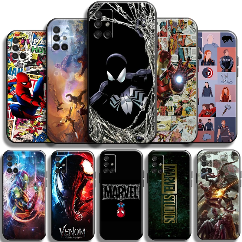 

Marvel Avengers Spiderman For Samsung Galaxy A51 A51 5G Phone Case Carcasa Cover Back Black Coque Soft TPU Liquid Silicon