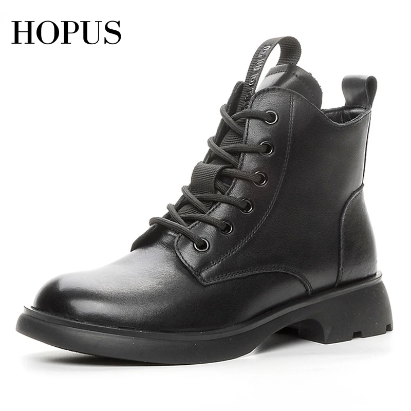 

Женские ботильоны HOPUS высокого качества в британском стиле, Элегантная удобная женская обувь, новинка 2023 года, ботинки из натуральной кожи на массивной подошве, женские ботинки в стиле ретро