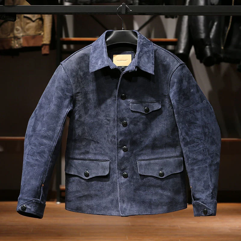 

LZ999 Read Description! Asian Size Super Top Quality Genuine Japan Horse Suede Leather Classic Durable Horsehide Stylish Jacket