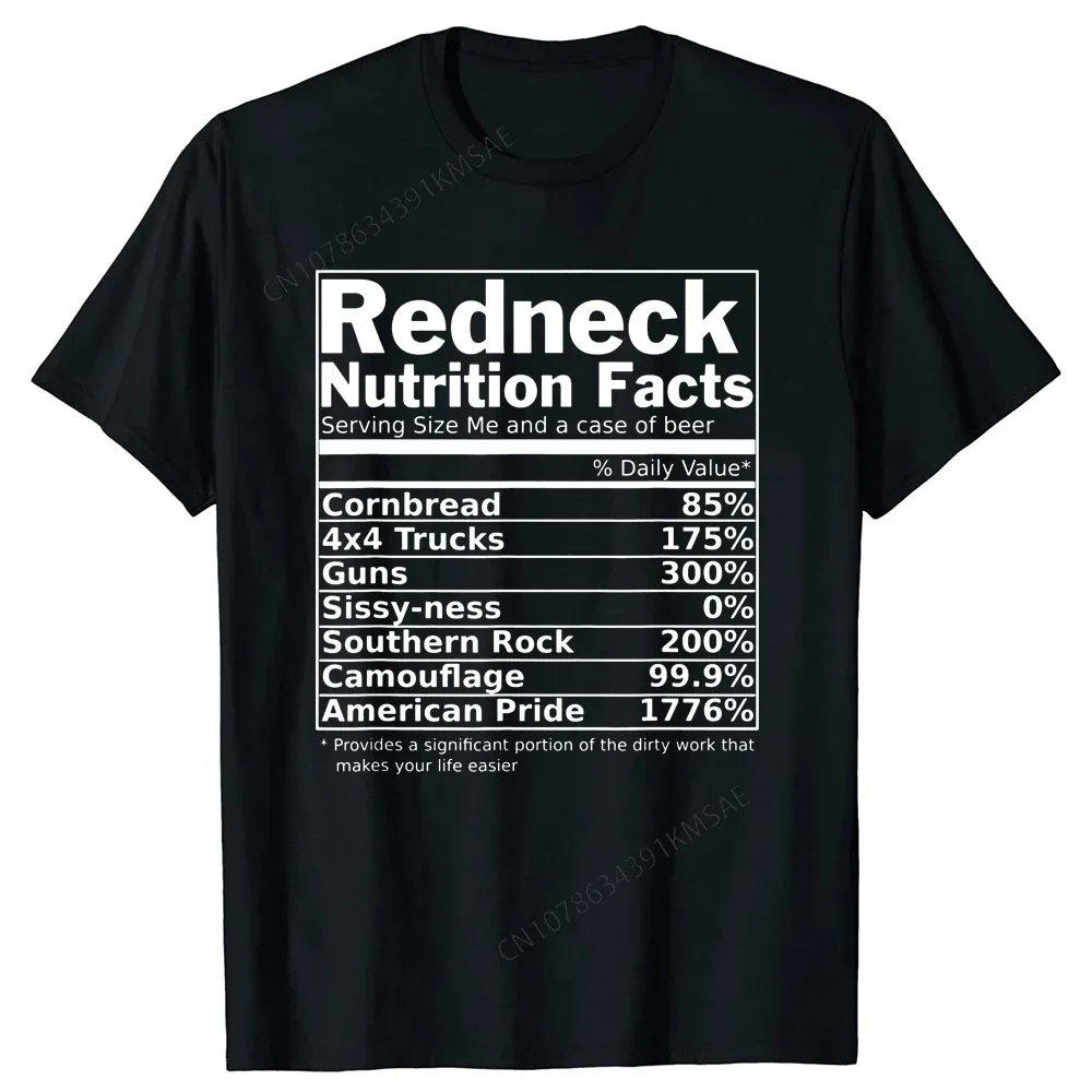 Забавная футболка Redneck Nutrition Facts уличные топы рубашки хлопковые футболки для