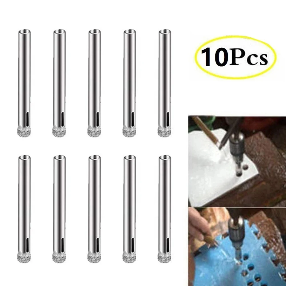 

10Pcs 5mm Diamond Hole Saw Drill Bit Glass Tile Ceramic Marble Slate And Porcelain Tiles Drilling 50mm Length