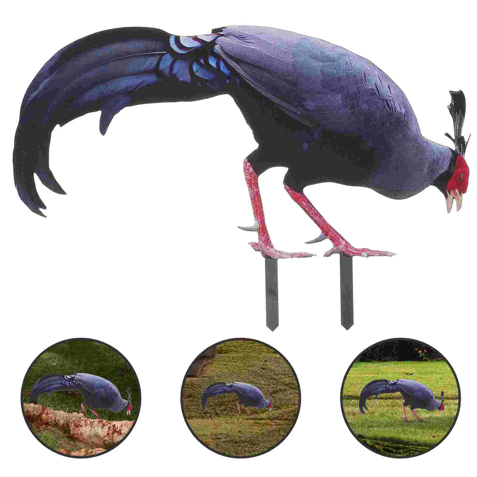 

Lifelike Ground Insert Sculpture Chicken Yard Sign Outdoor Chicken Yard Ornament