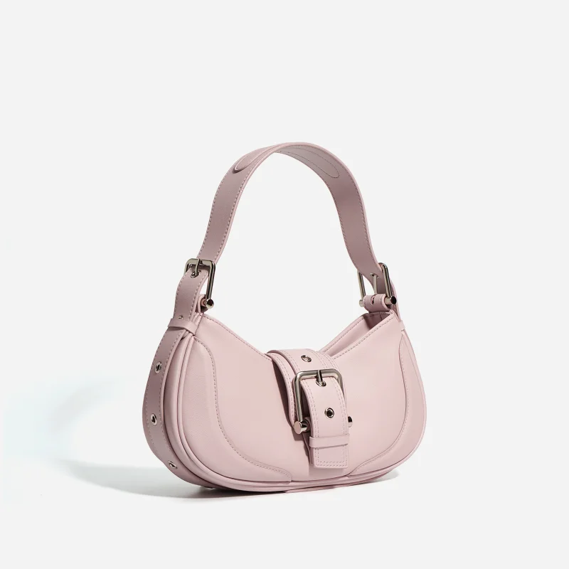 LOERSS Underarm Bag Split Leather Crossbody Bag Adjustable Strap Half Moon Bag Casual Shoulder Bag for Women Versatile Handbag