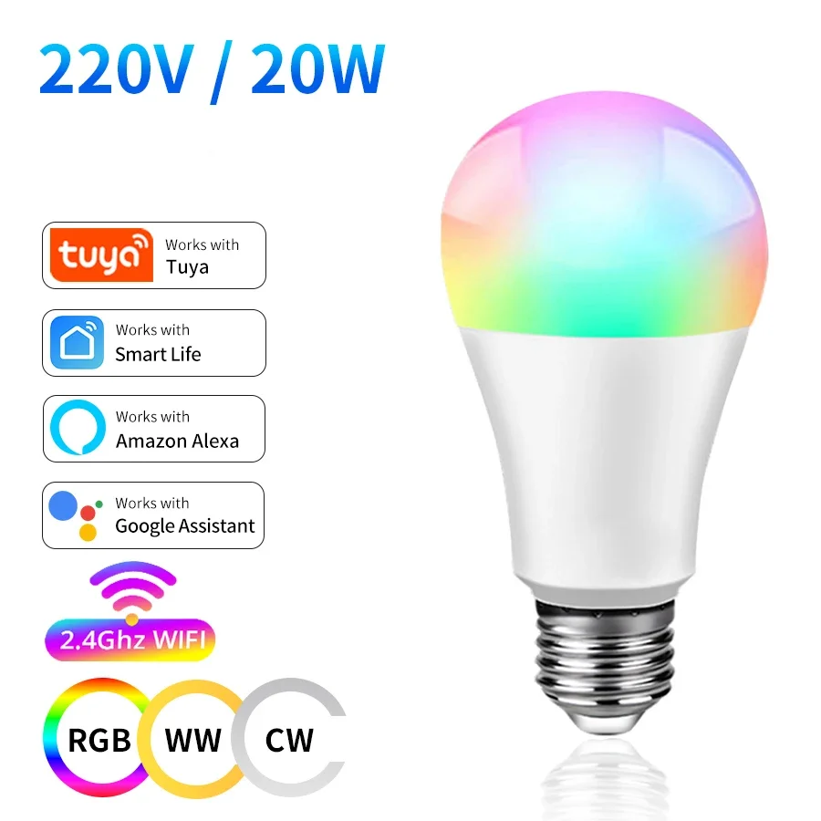 

Globvat Светодиодная лампа Tuya RGB+WW+CW E27