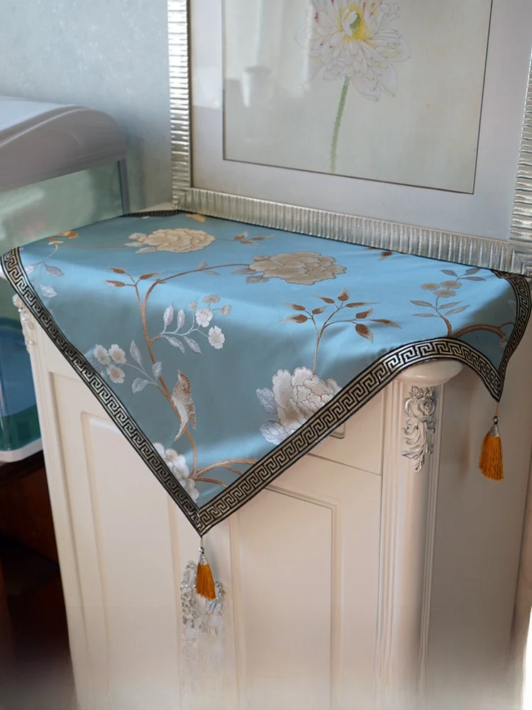 Nordic Bede Table Coffee Print Tablecloth Retro Light Luxury Model Room Bed &amp Breakfast Cover Cloth Refrigerator TV ...