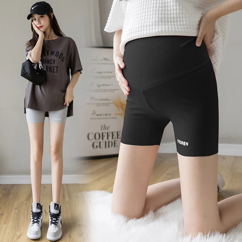 

9620# Summer Seamless Nylon Maternity Hot Shorts Belly Pants Clothes for Pregnant Women Casual Pregnancy Riding Cycling Legging