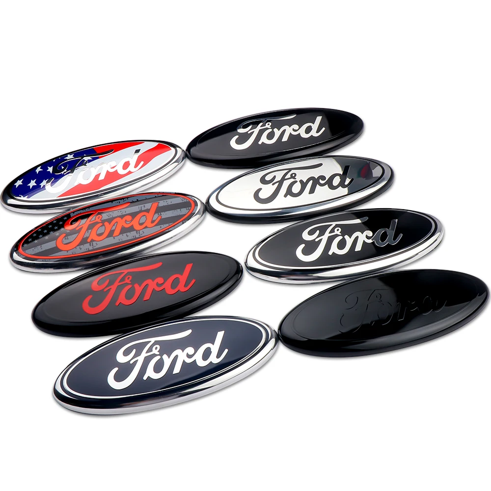 

Metal Car Front Hood Bonnet Badge Grille Emblem Rear Trunk Sticker For Ford Fiesta Focus 2 mk3 Mondeo mk4 Mustang Ranger Kuga