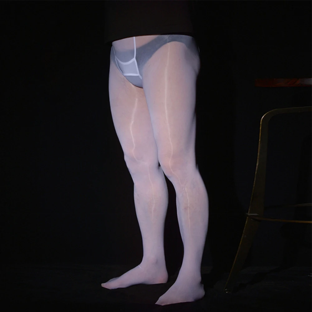 

Mens Plus Size Pantyhose Ultra Thin Sheer Oil Shiny Stockings Cock Pouch Sheath High Stretch Slim Fit Tights Underwear Lingerie
