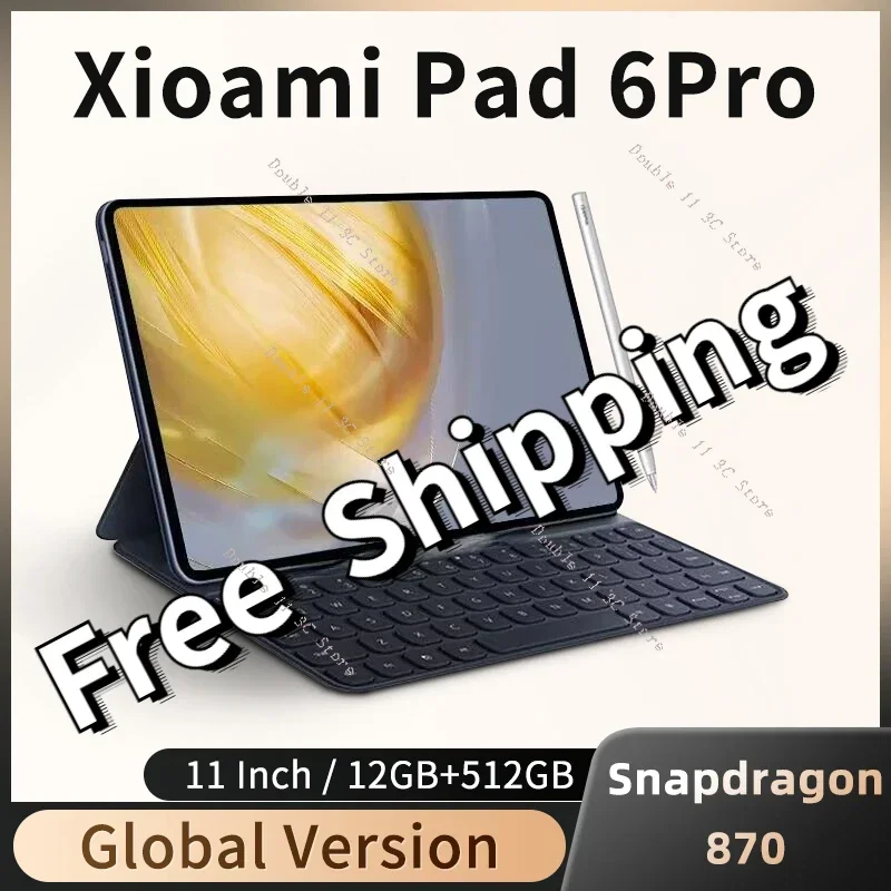 

2024 New Original Global Version Tablet Android Snapdragon 870 Pad 6 Pro 12GB+512GB Tablette PC 5G Dual SIM Card or WIFI Mi Tab