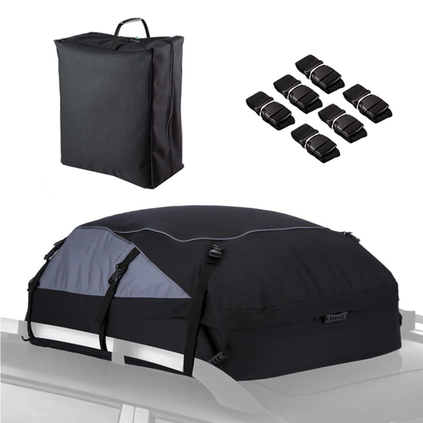 

Vehicle Soft-Shell Carrier Car Cargo Roof Bag Foldable Roof Box Storage Box Storage Bag With Extra Straps Waterproof Heavy Duty