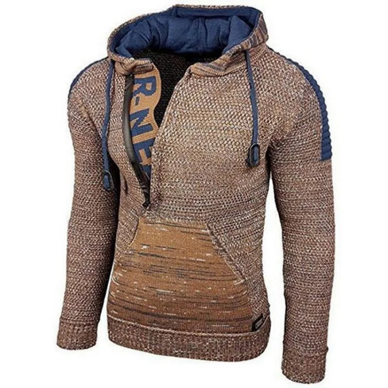 

Fall/Winter Hot-Selling Men's Clothing Mixed Color Sweater Hooded Pullover Long Sleeve Sweater Coat