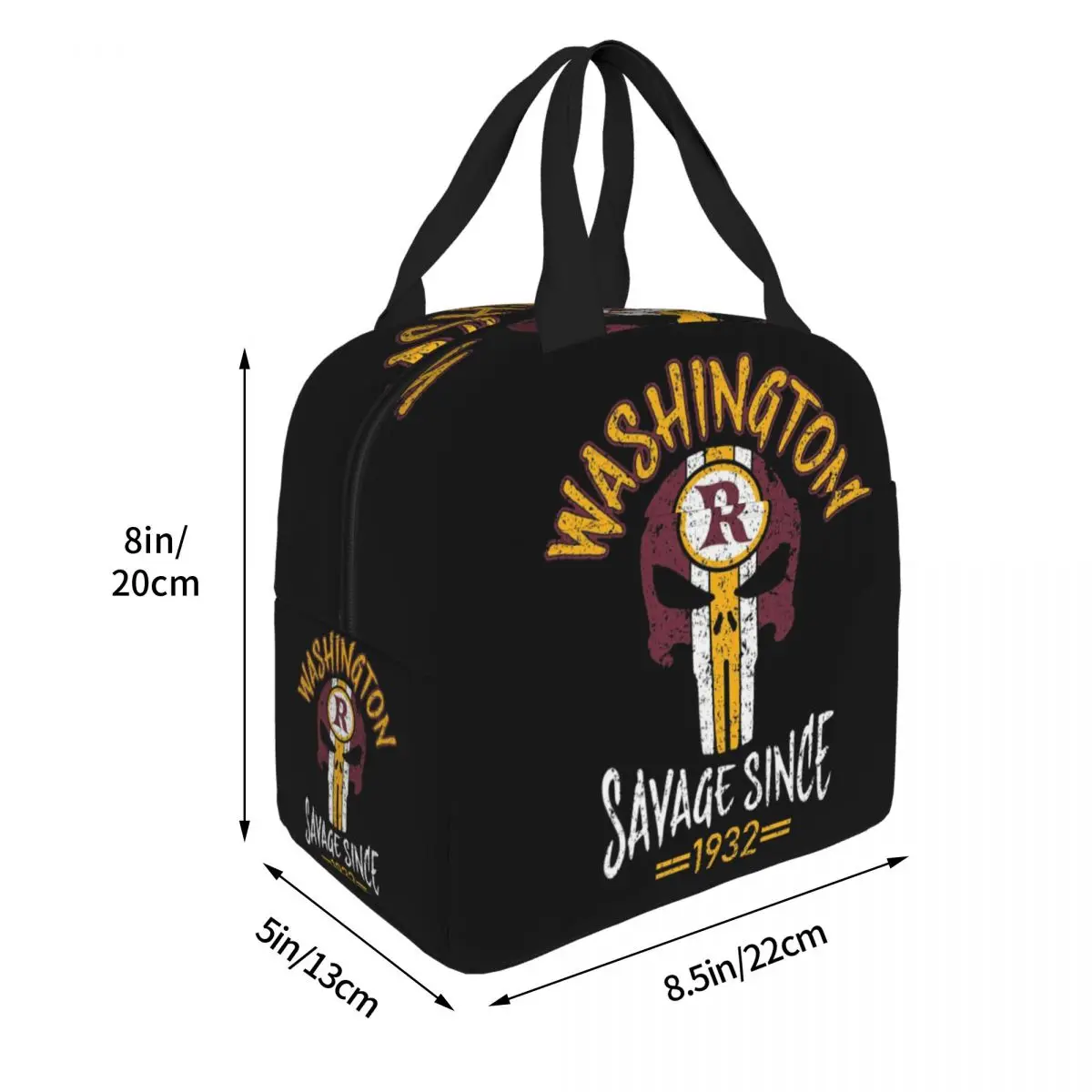 Washington Pro Football Savage Skull 1932 Сумки для обеда Изолированная коробка бенто Сумка