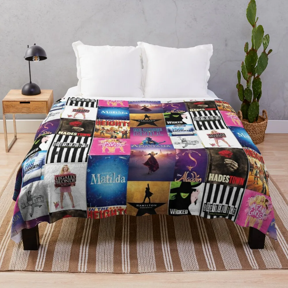 

Musical Playbill CollageThrow Blanket semi-toral blanket fuzzy blanket