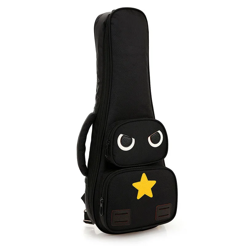 

Soprano Ukulele Case Cool Owl Small Bass Guitar Bags Soft Gig Cover Portable Instrument Tenor Backpack For 21 23 24 26 Inch