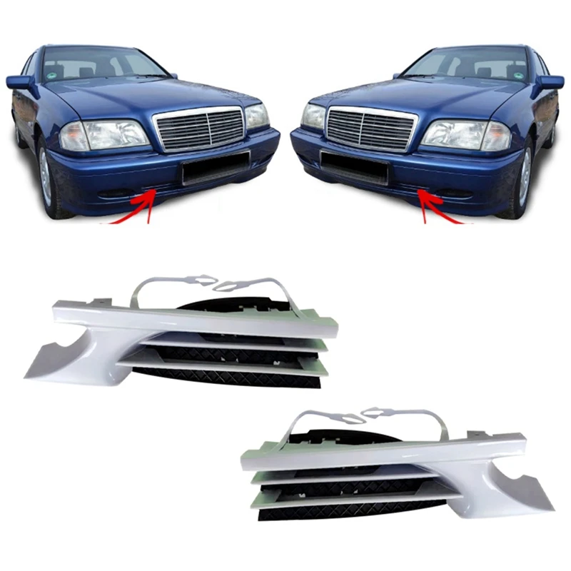 

1Pair Car Front Bumper Tow Hook Cover Cap Towing Hole Lid Trailer Trim Cap For Mercedes Benz C Class W202 1998-2001