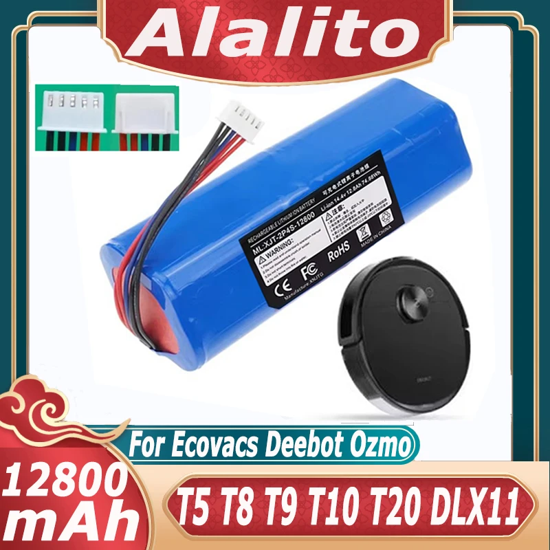 Фото Аккумулятор повышенной емкости 6800 мАч 14.8 В для замены в Ecovacs Deebot T5 T8 T9 T20 X1 Omni T10 Turbo DX65 №1