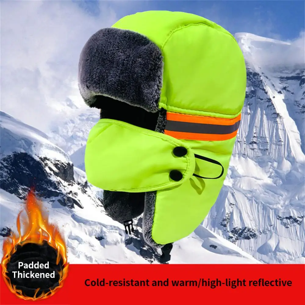 

Outdoor Winter Solid Color Plush Warm And Cold Proof Ear Protection Lei Feng Hat Men And Women Waterproof Snow Cycling Hat