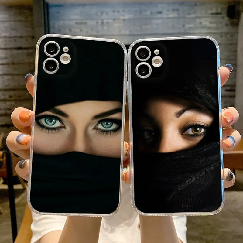 

Luxury Woman In Hijab Face Muslim Islamic Gril Eyes Phone Case FOR IPhone 14 13 11 12 Pro 8 7 Plus X 13Pro MAX XR XS MINI Covers
