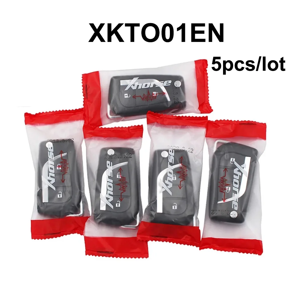 

5 шт. XHORSE XKTO01EN Универсальный дистанционный ключ для Toyota 2 кнопки Flip Remote VVDI Remote Wire Key для VVDI Key Tool F Style