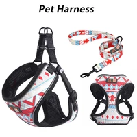 pet cat harness vest leash pet adjustable harness with bell walking leash for kitten dog pet collar dog accessories cat supplies