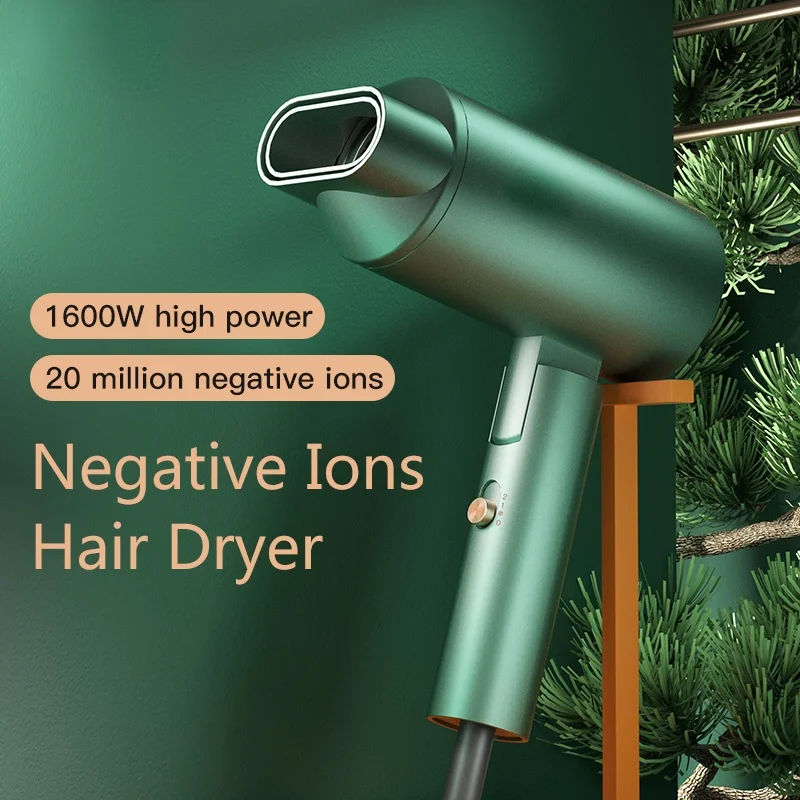 

1600W Negative Ion Hair Dryer With Foldable Handle Barber Salon Styling Tools Professional Hairdryer 220V