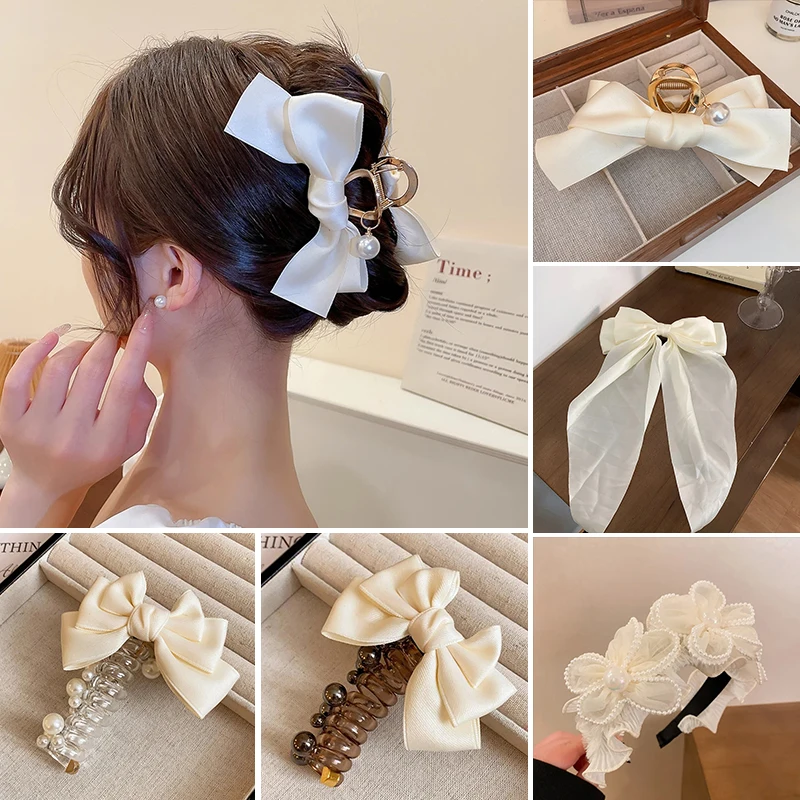 Белый комплект повязок для волос женщин модные эластичные плетеные аксессуары