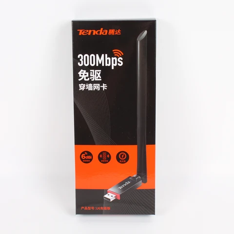 Tenda 300Mpbs U6 беспроводной N300 с высоким коэффициентом усиления USB wifi адаптер Сетевая карта адаптер Wi-Fi антенна адаптер мини ПК
