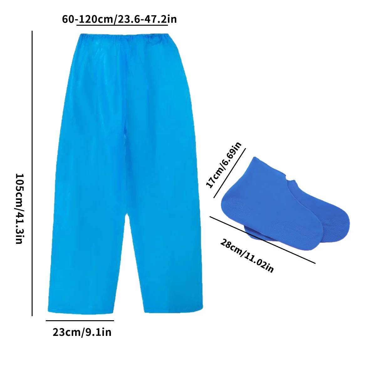 

Многоразовые непромокаемые брюки и чехлы для обуви из латекса