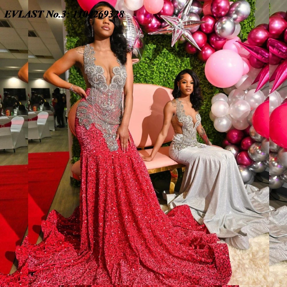 EVLAST индивидуальное платье русалки с розовыми блестками для выпускного вечера