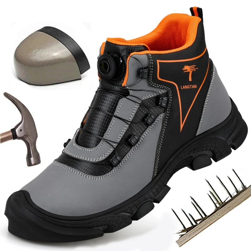 

European Standard Safety Shoes Stab-proof Work Shoes New Turnbuckle High End Work Safety Boots Anti-smash Indestructible Shoes