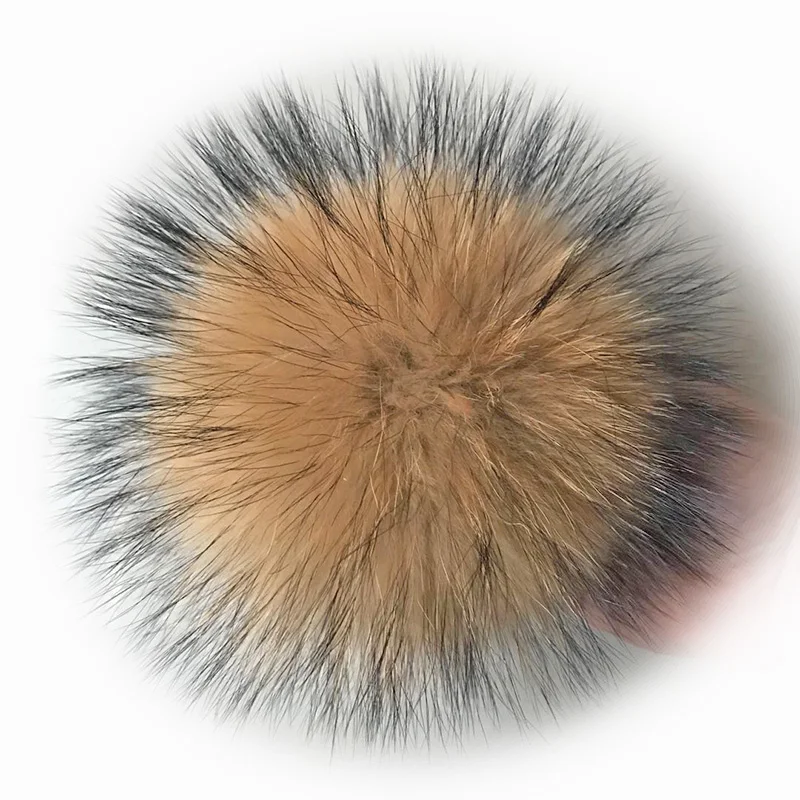 DIY 5A натуральный меховой помпон из меха енота женский натурального для шарфа