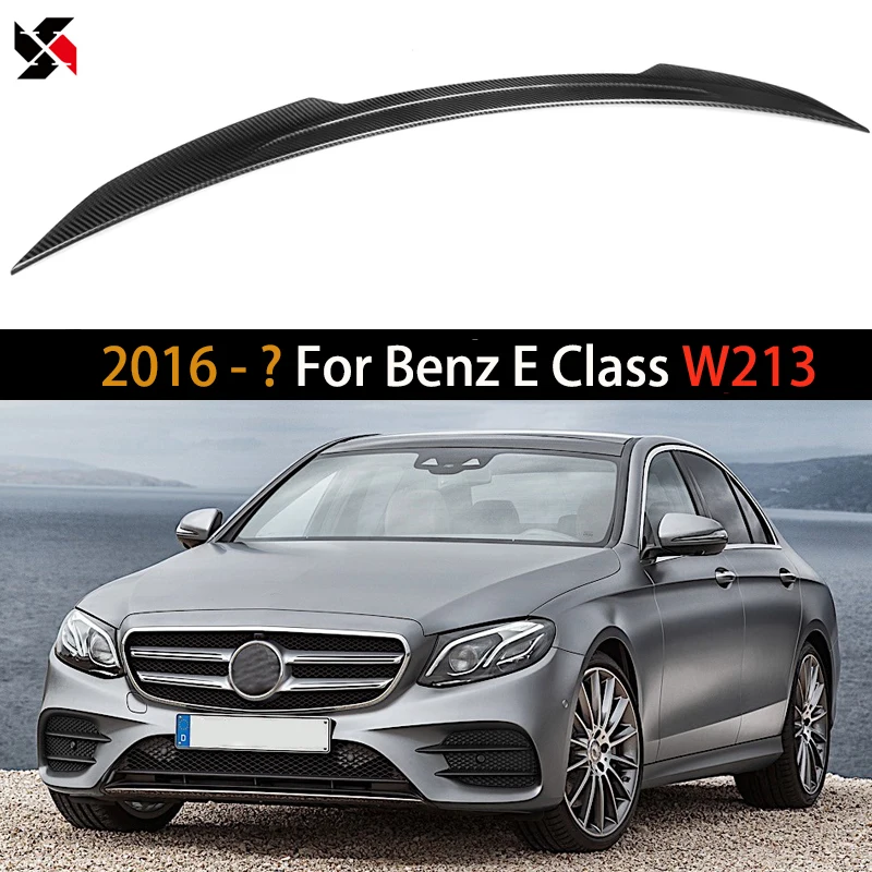 

Для Mercedes Benz E Class W213 E200 E300 E400 Седан 4 двери 2016 - 2019 сухое углеродное волокно Автомобильная фонарь крышки багажника