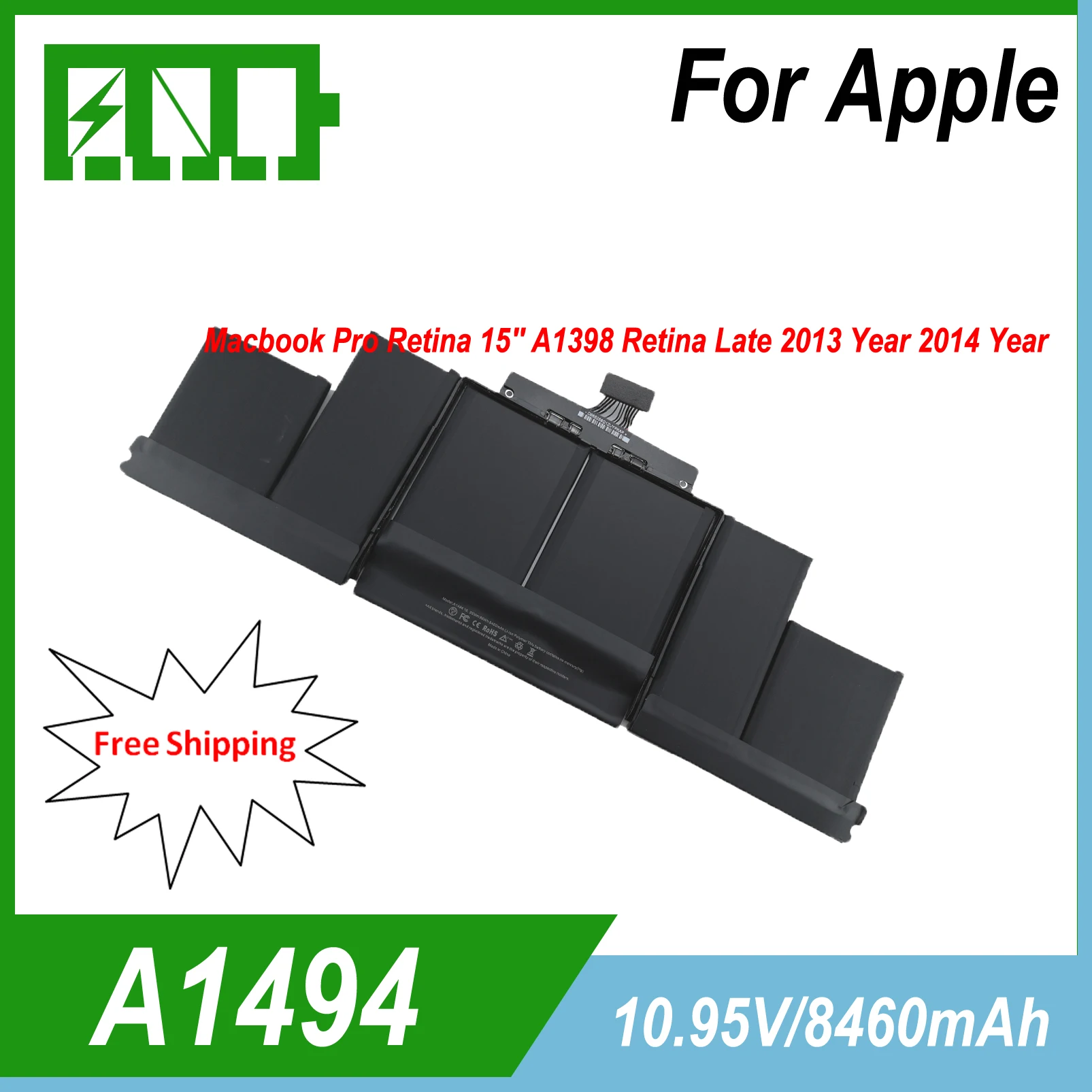 A1494 A1417 Аккумулятор для ноутбука Apple MacBook Pro 15 дюймов A1398 Retina 2012 2013 2014 года ME293 ME294 MGXA2