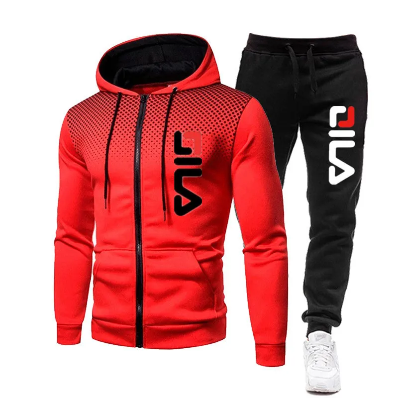 2022 New Men's SportswearTwo Piece Set Warm Jackets and Pants Zipper Coats Suits Outdoor Hoodies Sports Suits Jogging Suits