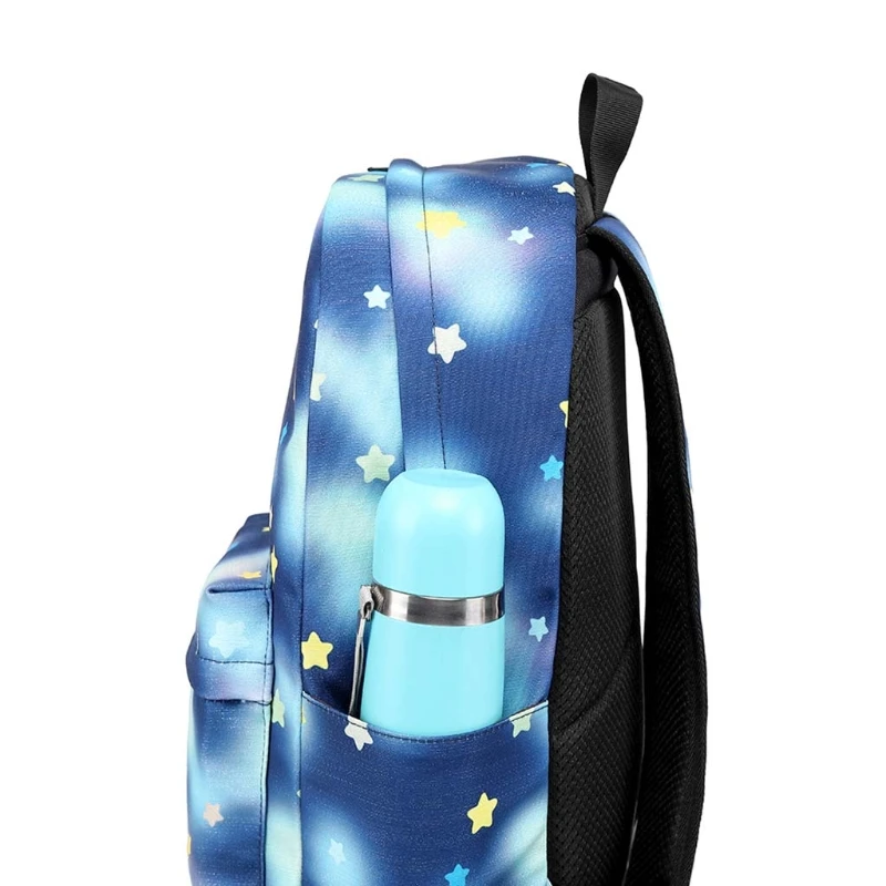 3pcs School Backpacks for Teen Girls Nylon Bookbags Travel Laptop Daypack Lightweight with Lunch Bag Pencil Case Set