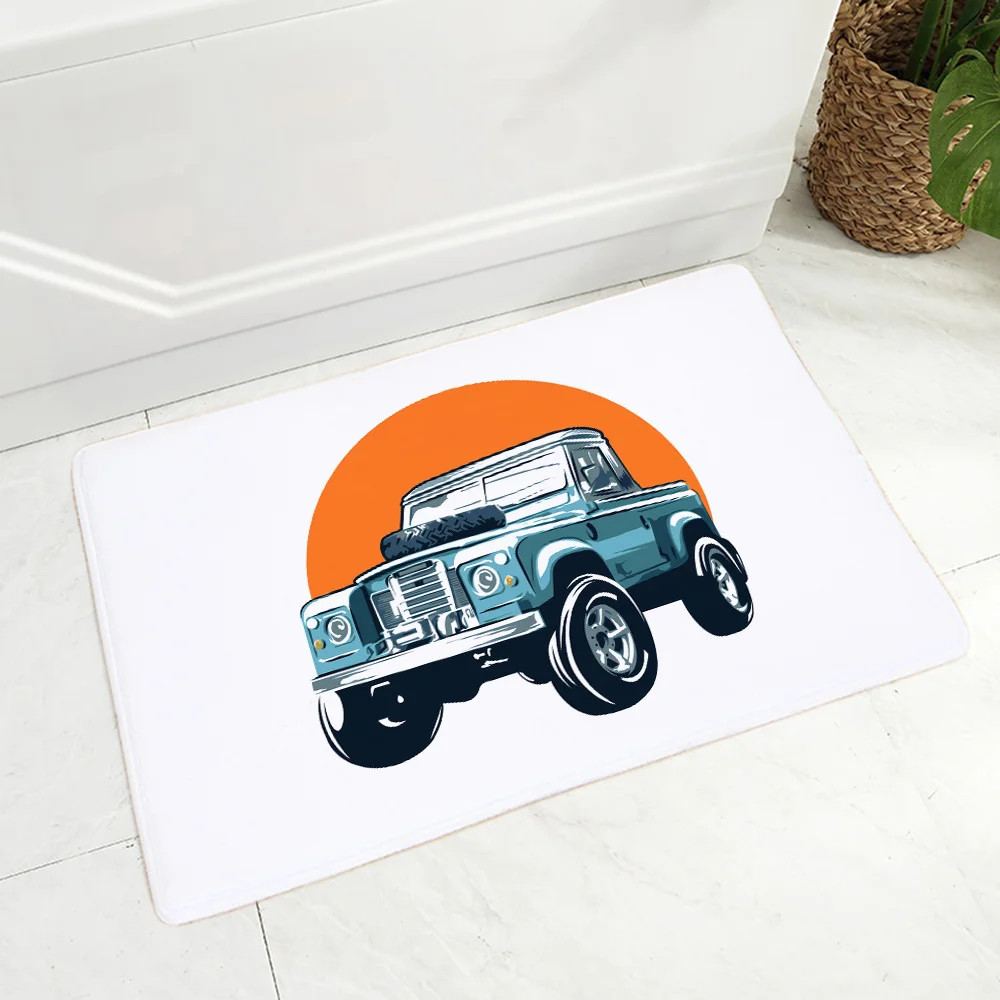 

Living Bedroom Doormat Room Hallway Mat Carpet Washable Soft Rug Decoration Cartoon Excavator Bulldozer Prayer Rug Bath Mats