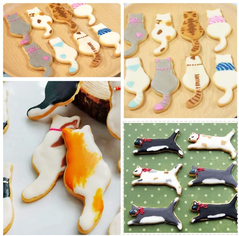 

8Pcs/Lot Cat Shape Biscuit Cutters DIY Dessert Baking Tools Kitchen Bakeware Stainless Steel Cake Decorative Ornaments Mould