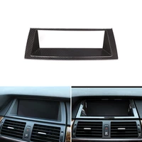 car styling carbon fiber texture interior dashboard panel navigation screen frame cover trim for bmw x5 x6 e70 e71