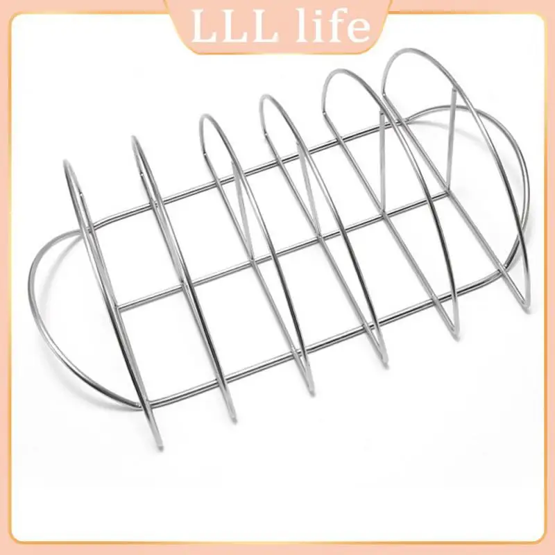 

Sturdy Stainless Steel Row Skeleton Easy To Clean Durable Bbq Grill Grid New Bbq Rib Rack Barbecue Tools Multi-purpose