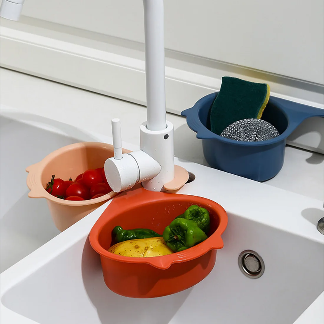 

Сетка для кухонной раковины, Многофункциональная Корзина для слива остаточных отходов, слив для супа, слив для мусора, раковина для фруктов ...